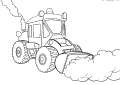Traktor skottar snö