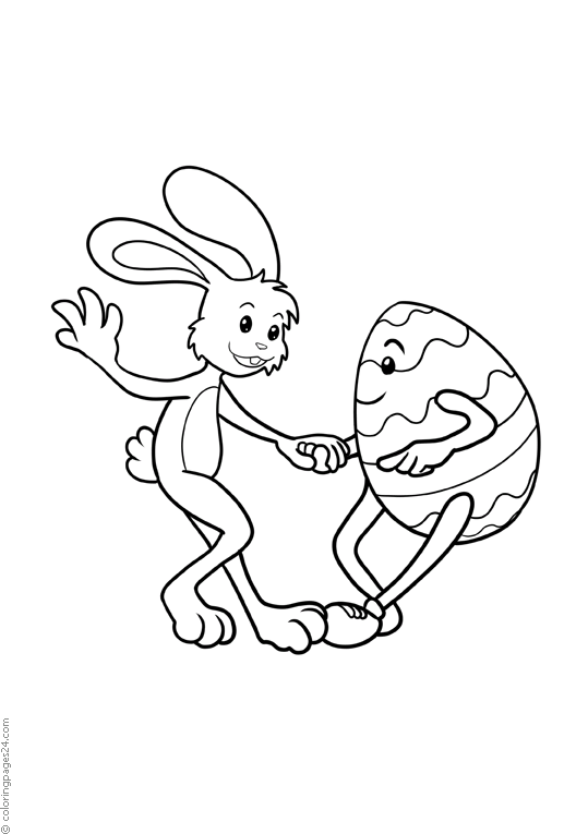 En kanin dansar med ett påskägg