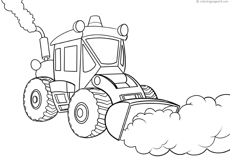 Traktor skottar snö
