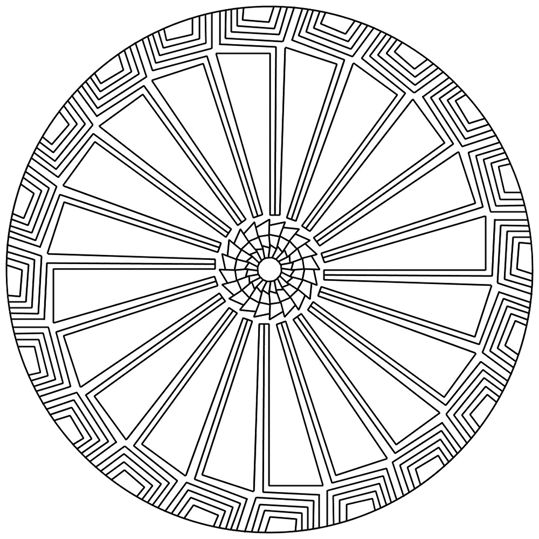 Mandala med ett sågblad i mitten