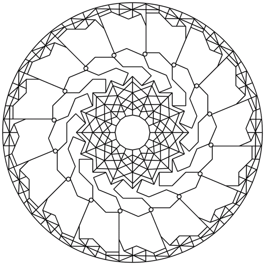 Mandala med både litet och stort mönster