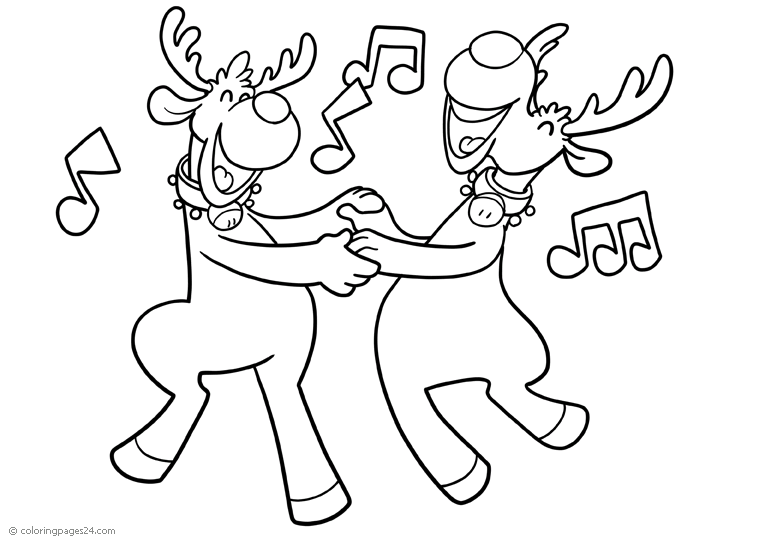 Två julrenar dansar tillsammans