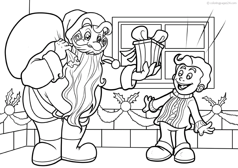 Jultomten möter en super glad pojke