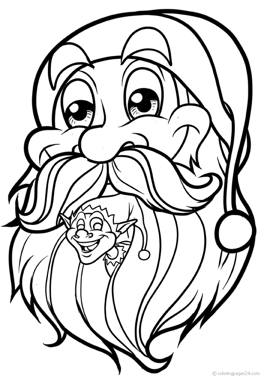 Närbild på jultomtens ansikte