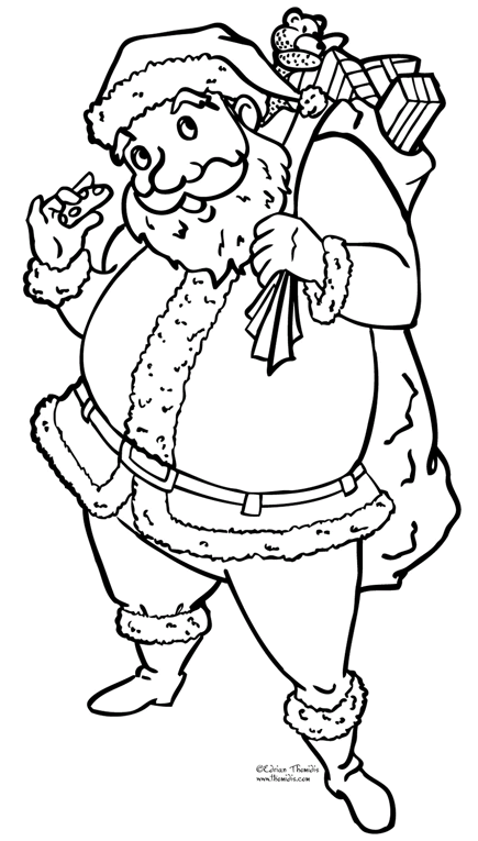 Jultomten bär på en stor säck med julklappar