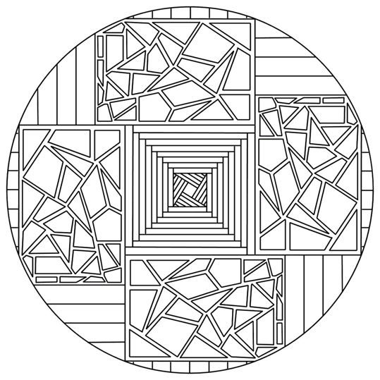 Mandala med krossat glas