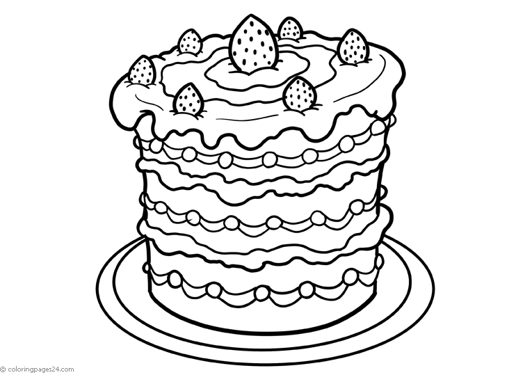 En underbar smaskig tårta med jordgubbar på toppen